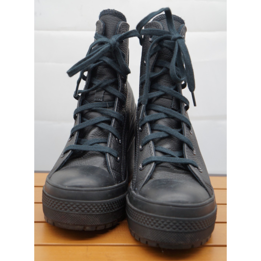 Converse Chuck 70 De Luxe Heel Leather High Boots Womens Size 7.5 Black Shoes - Picture 5 of 12